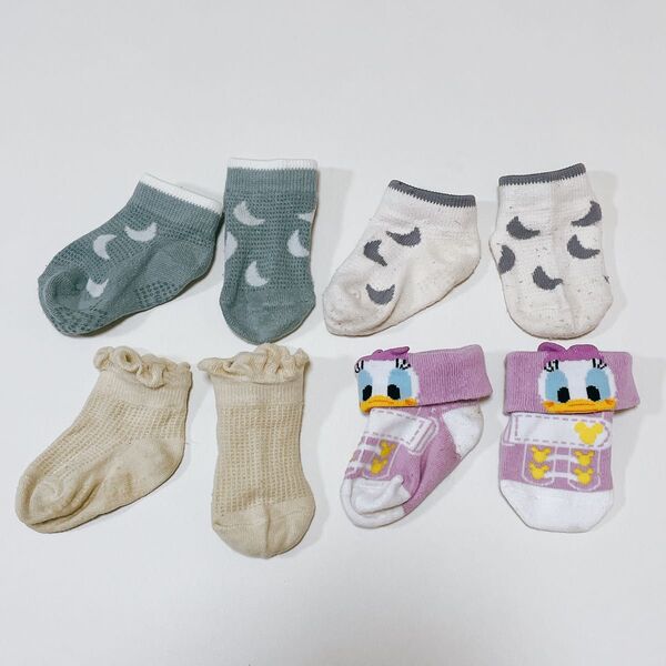 【9~12cm】ベビー靴下 ソックス まとめ売り セット 保育園 月 ムーン ディズニー デイジー 女の子 男の子