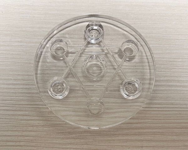 六芒星アクリル台座 展示 直径約8cm