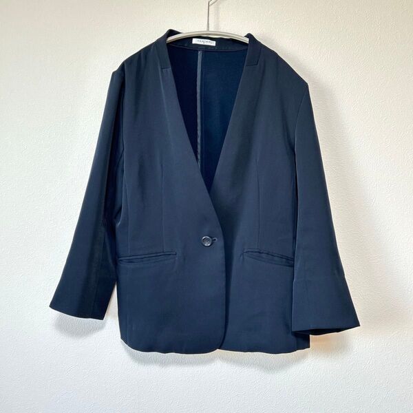 CLACIER グラシア ハニーズ ノーカラージャケット ネイビー オフィス