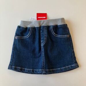 【新品未使用】ミキハウス デニム スカート インディゴ サイズSS 80-90センチ