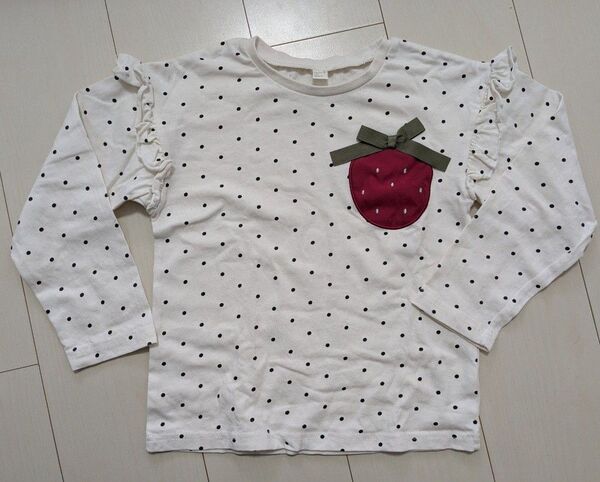 【アプレレクール】ハート・イチゴワッペンTシャツ 130サイズ