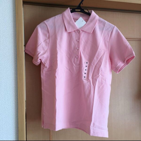 ユニクロ ストレッチカノコポロシャツ M ピンク