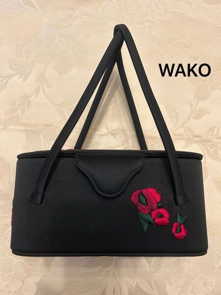 WAKO 銀座和光 フォーマルバッグ パーティバッグ ハンドバッグ 刺繍入り 未使用