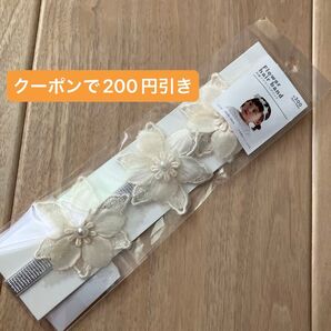 【新品】フラワーヘアバンド アニバーサリーフォト バースデーフォト ヘアアレンジ ヘアバンド