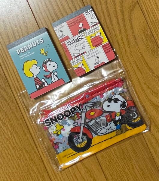 スヌーピー クリアポーチ+メモ帳2種類セット③