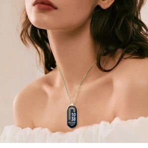 Xiaomi Mi Band 8/ Mi Band 9 ネックレス タッグ 端子 交換ストラップステンレス鋼ペンダント シルバー