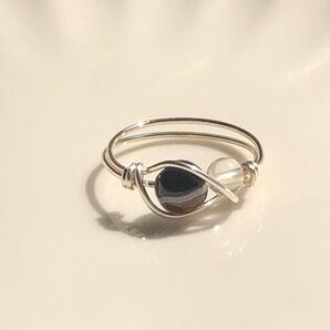 天眼石と水晶のワイヤーリング◇サイズオーダー◇指輪◇天然石