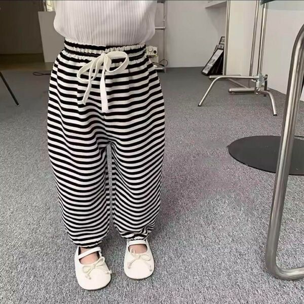 ★新品未使用★海外子供服 ベビーズボン ボーダー おしゃれ 春服 夏服 男の子 女の子 100cm