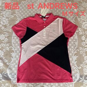 新品タグ付 St ANDREWS セントアンドリュース レディース 半袖ポロシャツ ゴルフウェア COOL MAX Mサイズ