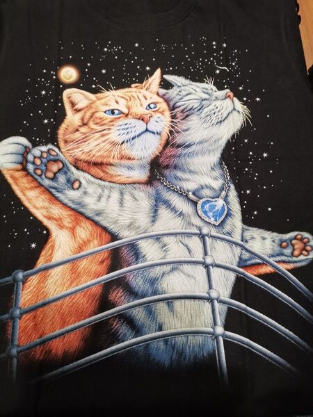 【ネコ、ねこ、猫】ヴィンテージ風Tシャツ 猫デザインTシャツ Lサイズ