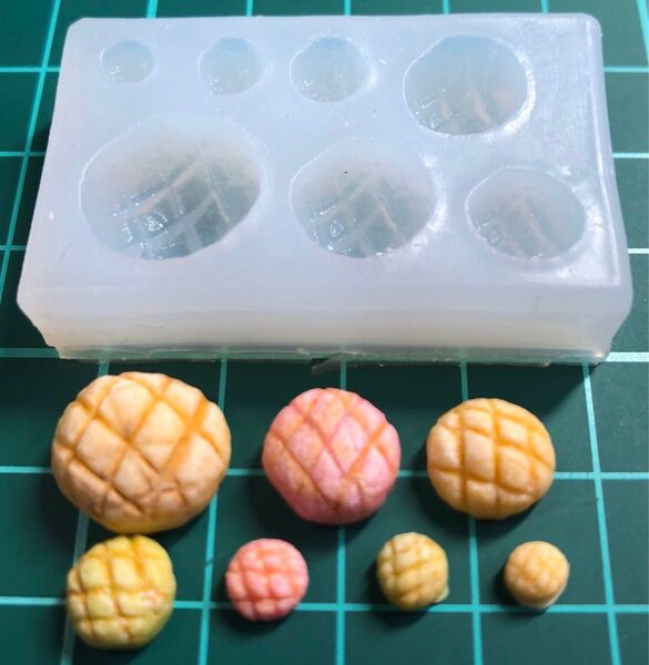 【メロンパン7サイズ】シリコンモールド ミニチュアフード ドールハウス