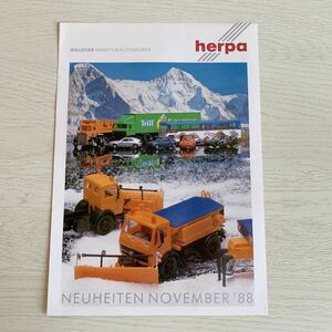herpa NEUHEITEN NOVEMBER’88 （ヘルパ）ミニカー　　　　カタログ