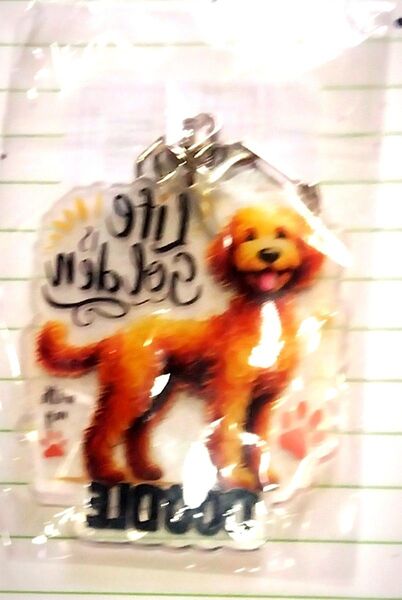 新品未開封 キーホルダー Get a life with dog トイプードル