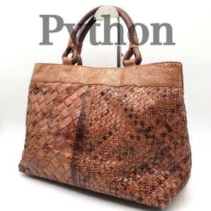 【大容量】パイソン Python トートバッグ ハンドバッグ イントレチャート