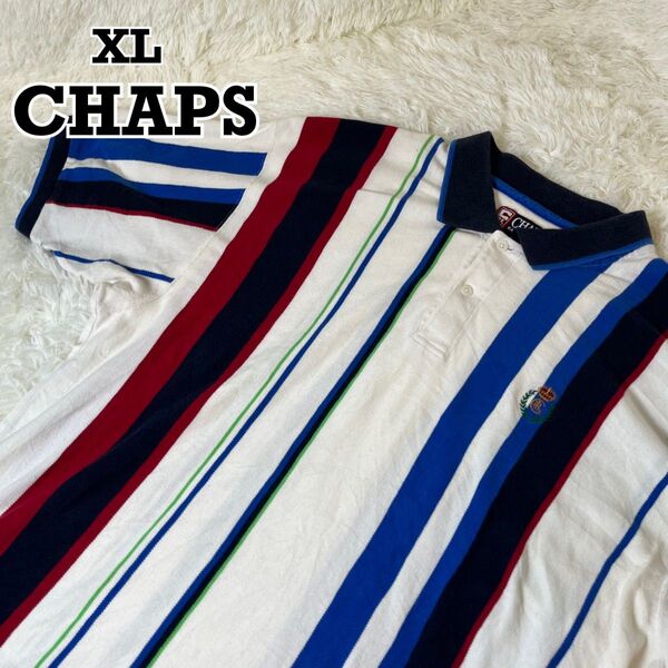 90s XL CHAPS RALPH LAUREN ポロシャツ 刺繍ロゴ