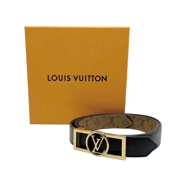 ルイヴィトン LOUIS VUITTON M0203 ベルト モノグラム サンチュール ドーフィーヌ 85/34 リバーシブル