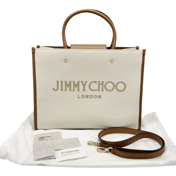 ジミーチュウ JIMMY CHOO アベニュー ロゴ 2way トートバッグ ショルターハック AVENUE ヴァレンヌ