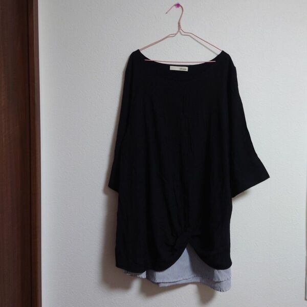 SHOO-LA-RUE 黒 五分袖 Tシャツ カットソー M