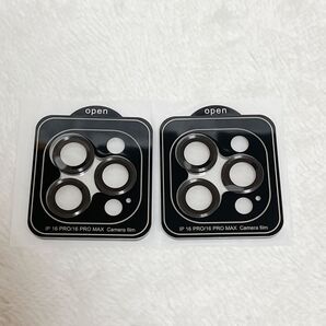 iPhone16 3レンズ保護 カメラフィルム 貼り付け 補助ツール付き ブラックチタニウム2枚入り