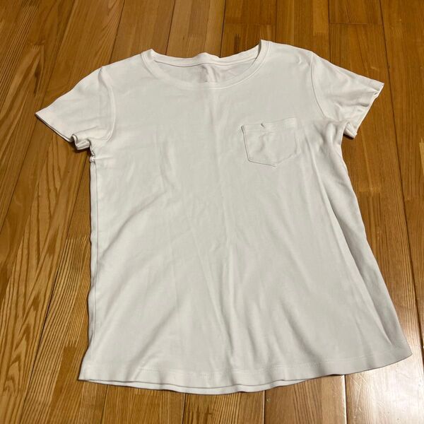 白Tシャツ ポケット付き 真っ白