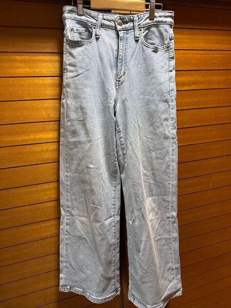 別注 サムシング フリークスストア ハイウエストワイドデニムパンツ M