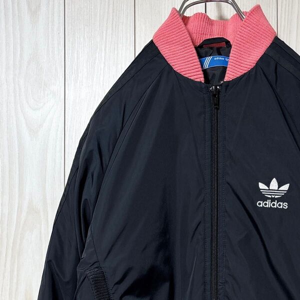 レア アディダス オリジナルス adidas ダンス ジャケット 刺繍ロゴ アウター ブルゾン 万国旗タグ
