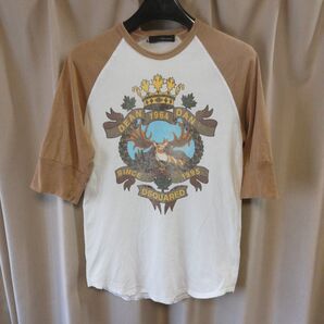 DSQUARED2 ディースクエアード Tシャツ ラグラン S ホワイト ブラウン ユニセックス イタリア製