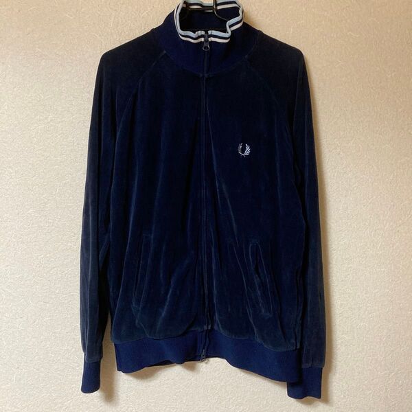 【ヴィンテージ】フレッドペリー ベロア トラックジャケット ネイビー Mサイズ FRED PERRY ネイビー ジップアップ