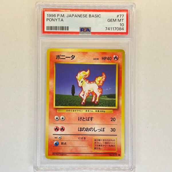 ポニータ PSA10 ポケモンカード 1996 旧裏 旧裏面 ポケカ 鑑定品 pokemon card Japanese