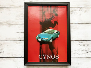 額装品◆TOYOTA CYNOS トヨタ サイノス /90年代/ポスター風広告/A4サイズ額入り/アートフレーム　YG14-1