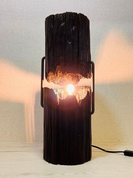 フロアライト 間接照明 天然木お洒落ライト 杉丸太ランプ