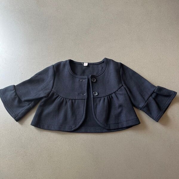 子供服 カーディガン 黒 七分袖90サイズ