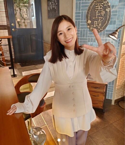 定価13200円 芳根京子さん 着用 PUBLIC TOKYOコルセットニットベスト /ウォッシャブル