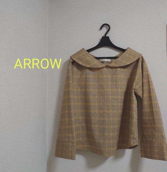 ARROW チェックブラウス