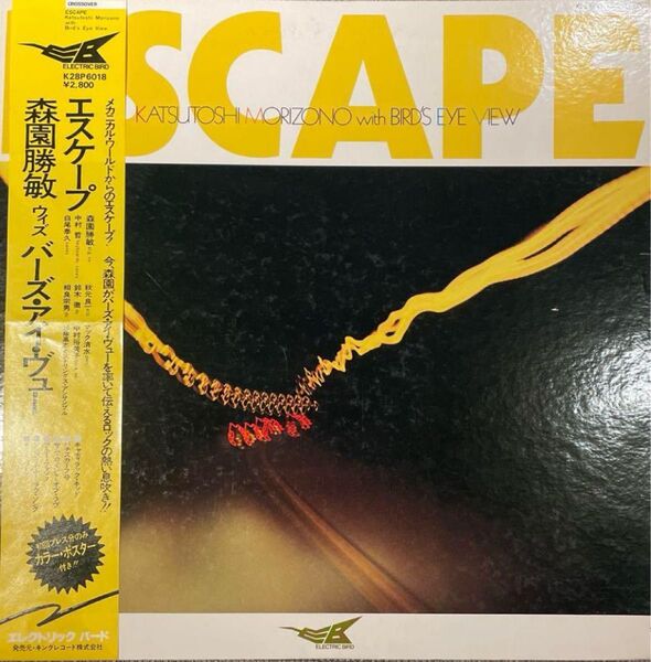 送料込み!森園勝敏 WITH BIRD'S EYE VIEW / ESCAPE LP 帯付