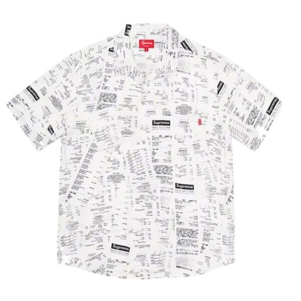 Supreme Receipts Rayon S/S Shirt "White"