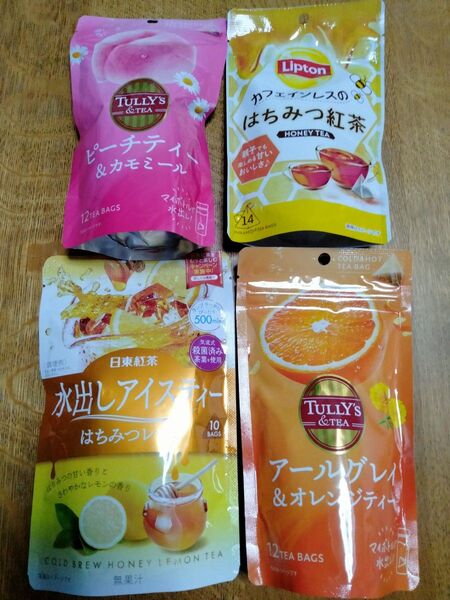 4個セット 紅茶 ティーバッグ TULLY'S Lipton 日東紅茶 水出し