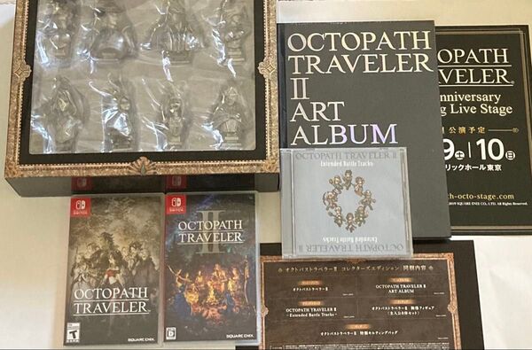オクトパストラベラーI、II 2本 コレクターズエディション バトルサントラ・胸像ほか OCTOPATH TRAVELER
