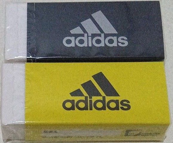 【三菱鉛筆】アディダス ネイビー&イエロー色消しゴム 2個セット 未使用 期間限定販売〜今月までSpringバーゲン断捨離SALE