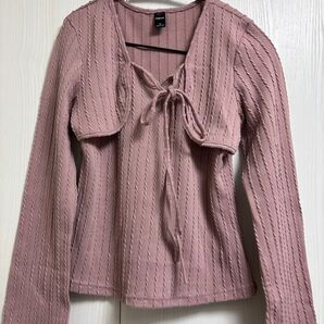 SHEIN FRIFUL クロスネック リブニット