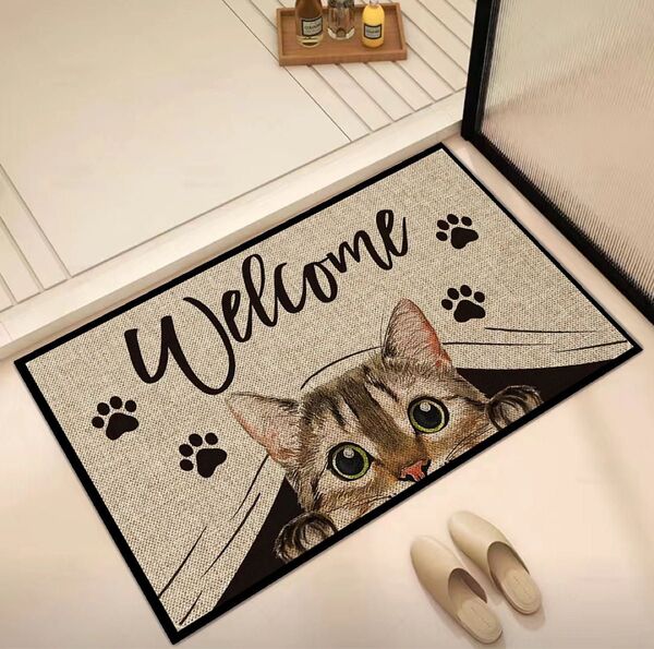 マットきじ猫 玄関マット バスマット ラグ 送料無料 新品