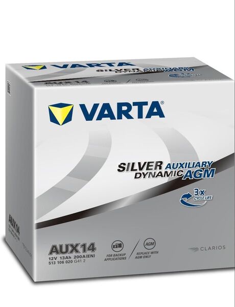 VARTAバッテリー513106020G412 AGM AUX14 サブバッテリー メルセデスベンツ