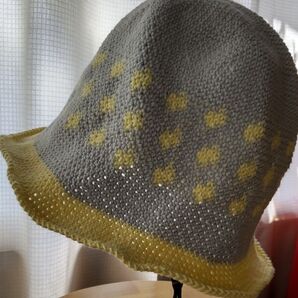 No401 水玉模様のバケットハット ハンドメイド