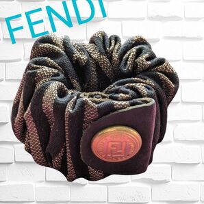 ■FENDI■フェンディ■ボタン付きシュシュ■髪留め■USED■希少品■旧シリーズ■