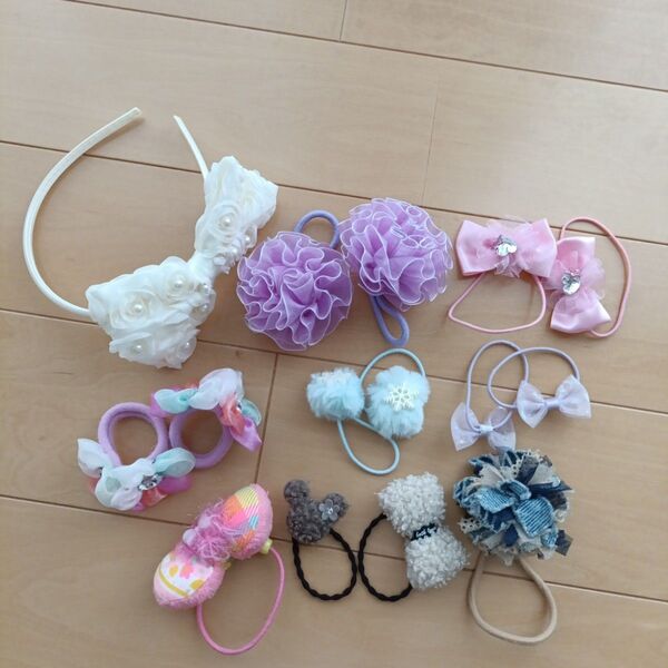 ヘアゴム カチューシャ キッズ レース柄
