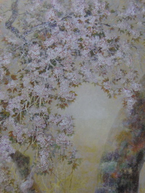 山崎隆夫, 【春香山桜】, 希少な額装用画集より, 状態良好, 新品額装付, 日本人画家, 送料込み, 絵画, 油彩, 自然, 風景画