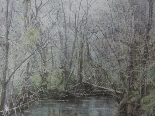 Haruo Kitano, [Frühlingsflüstern], Aus einer seltenen Sammlung von Rahmenkunst, In guter Kondition, Neuer Rahmen inklusive, Japanischer Maler, Porto inklusive, Malerei, Ölgemälde, Natur, Landschaftsmalerei