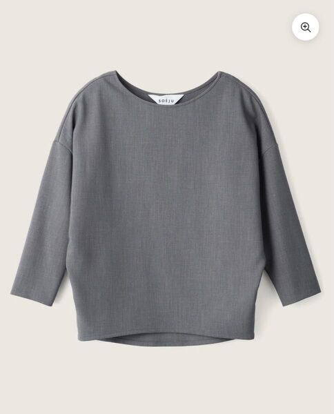SOEJU ソージュ ウールライクコクーンブラウス8分袖 GRAY M