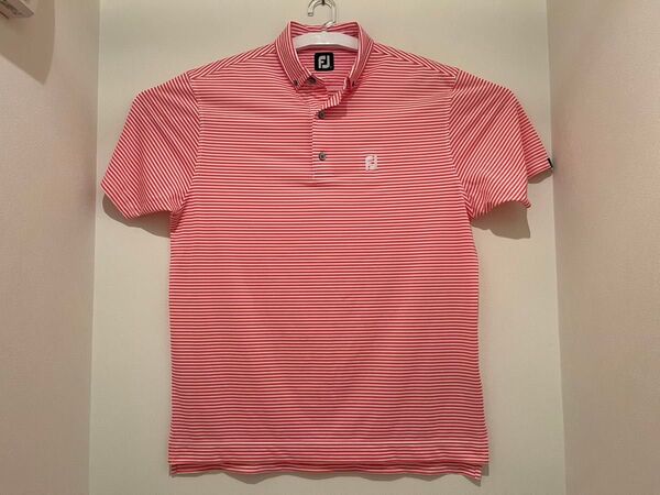 フットジョイ 半袖 ポロシャツ ゴルフウェア(2XLサイズ)ピンク FOOTJOY