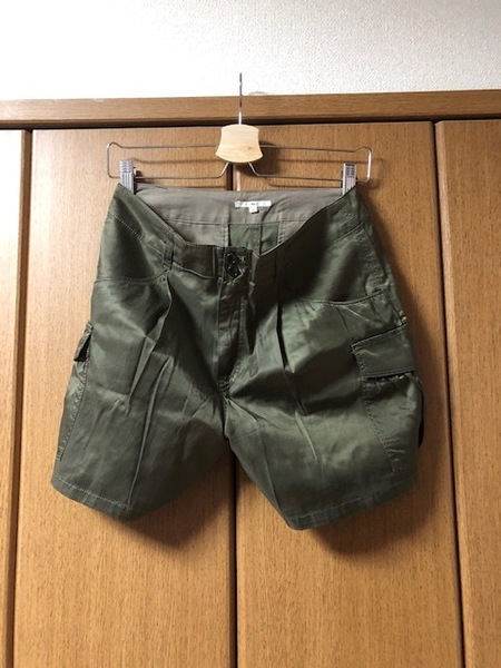 【 SHIPS 】 シップス レディース カーゴ ショートパンツ グリーン 光沢 M